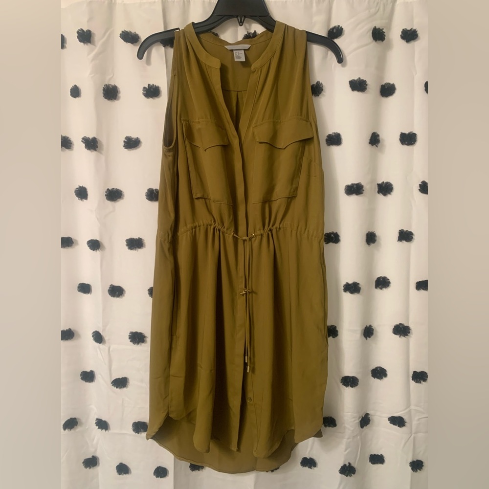 H&M Olive Green Shirt Dress size 12